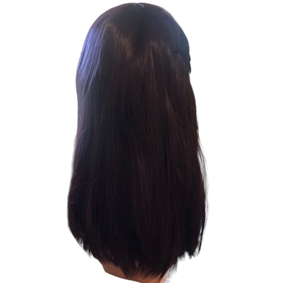 Halloween Long Auburn Wig Choppy Bangs Inner Adjustable Cap Synthetic Cosplay - Picture 7 of 7